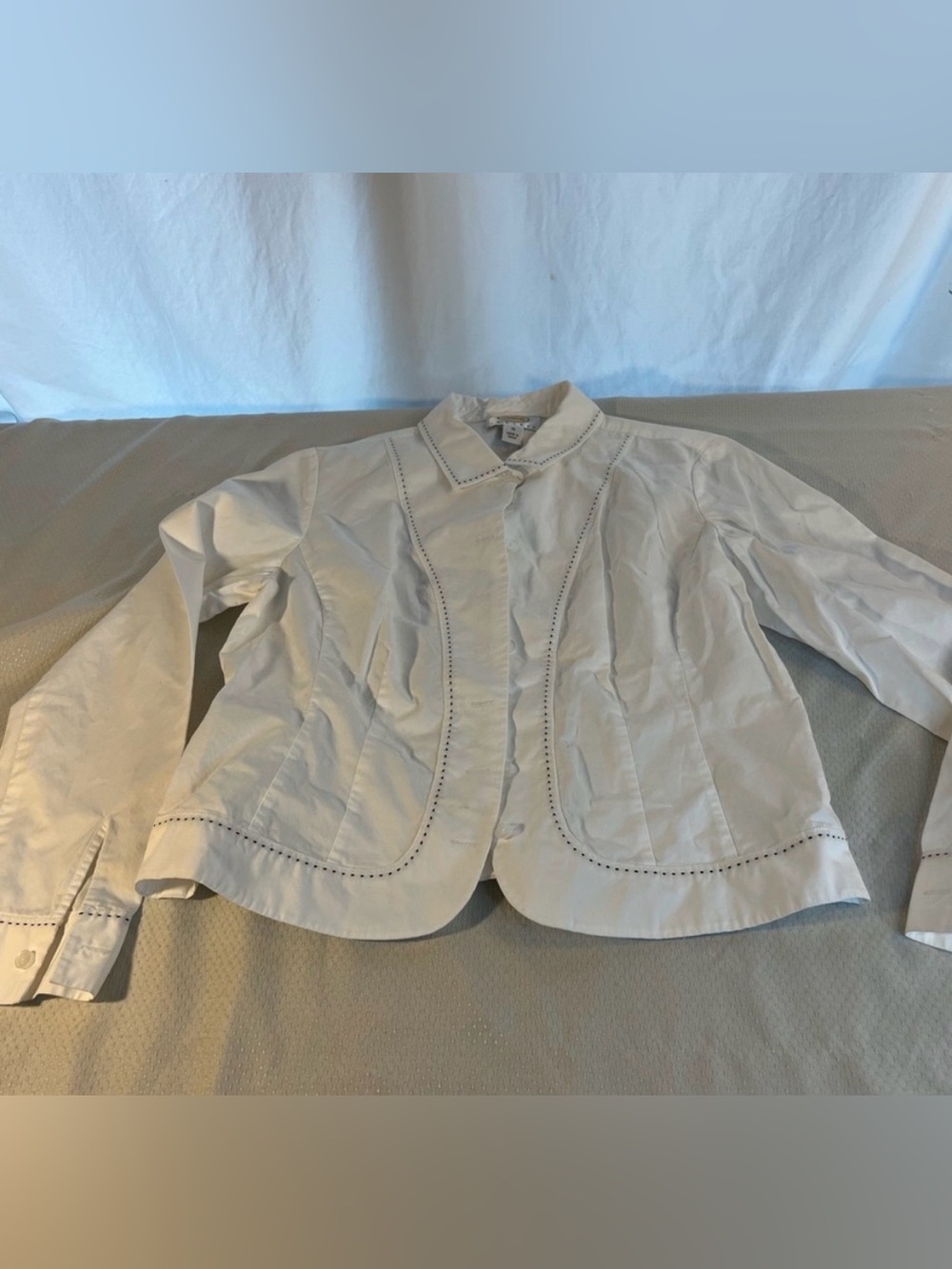 White Long Sleeve Button-Down Shirt